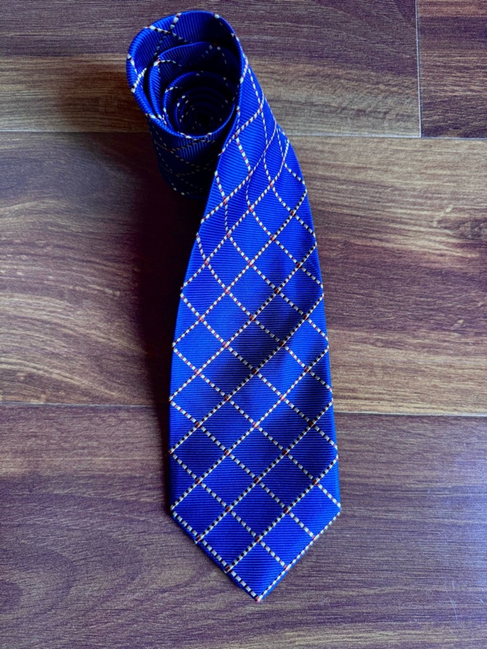 JOS. A. BANK Signature Collection Navy Blue Diamond-Grid Tie